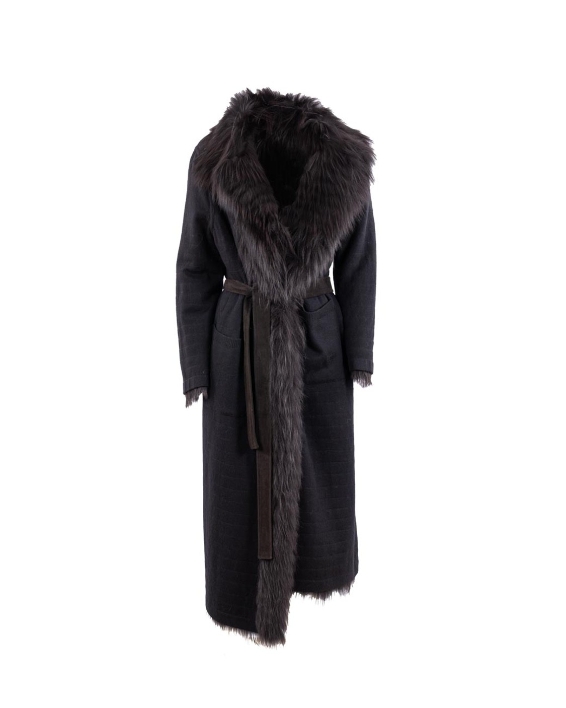 shop SIMONETTA RAVIZZA  Cappotto: Simonetta Ravizza cappotto modello vestaglia con rever classico realizzato in xiangao. 
Chiusura con cintura in tinta. 
Reversibile.
Vestibilità over.
Interno in lana.
Composizione: 100% vera pelliccia (Volpe).
Made in Italy.. MILA-220 number 5053264